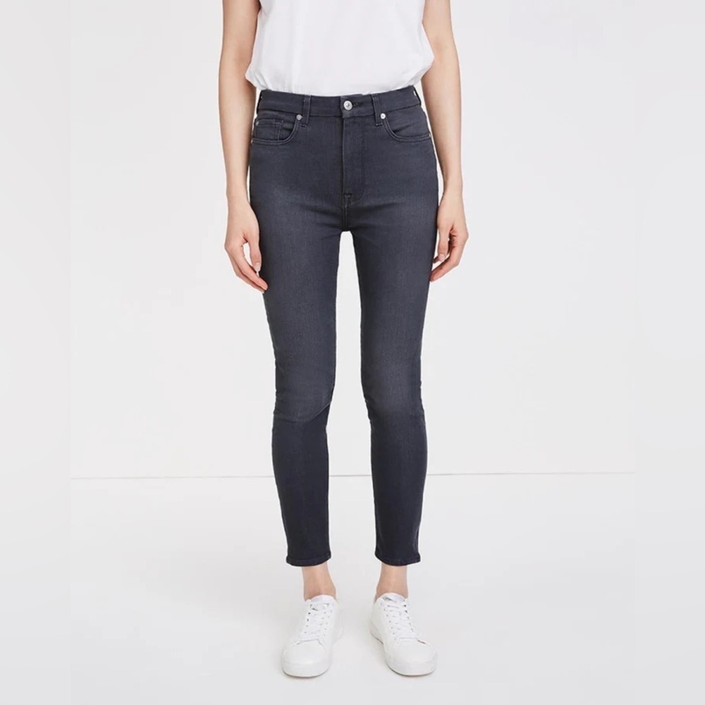 284 B(AIR) DENIM HIGH WAIST ANKLE SKINNY IN EVENING GREY